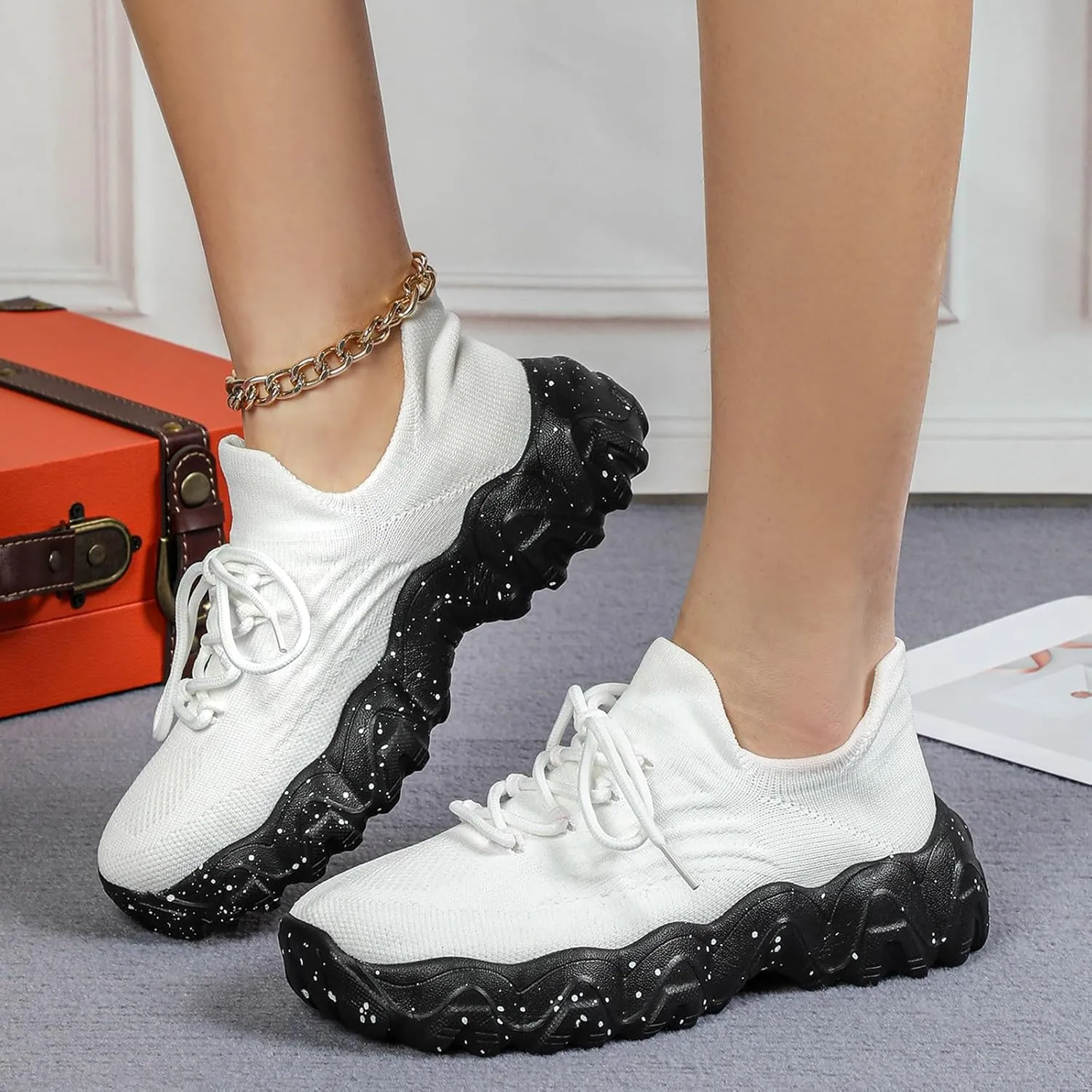 Women's Sneakers Womens Walking Shoes Sports Women's Shoes Breathable Sock Shoes Sneakers Women Shoes Athletic for Women