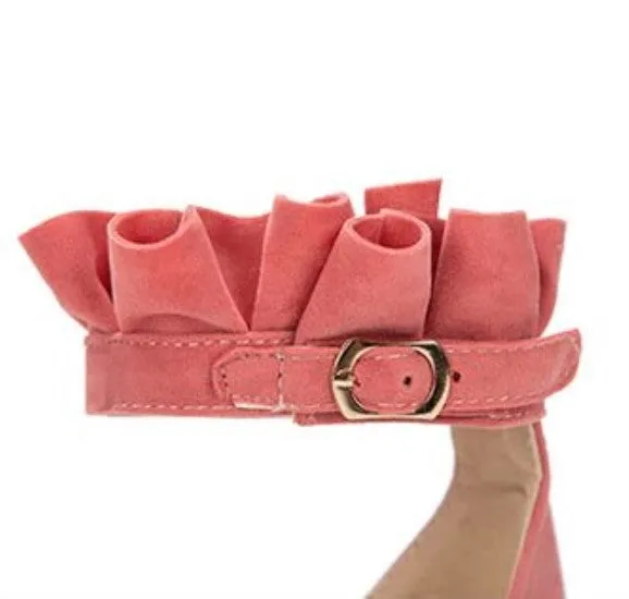 Women's Summer Gladiator Flat Sandals With Ruffles