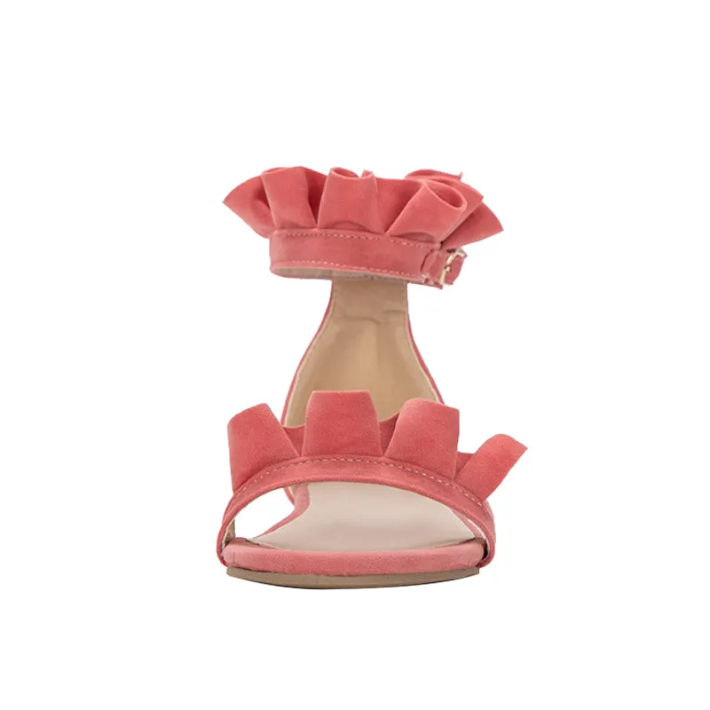 Women's Summer Gladiator Flat Sandals With Ruffles