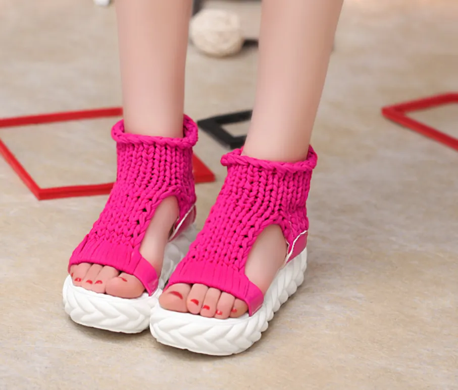 Women's Summer Gladiator Heeled Platform Sandals