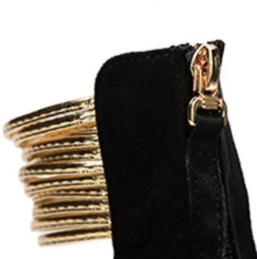 Women's Summer Gladiator High-Heeled Flock Sandals