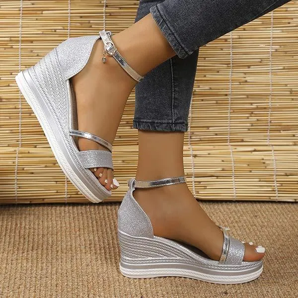 Women's Wedge Heel Platform Roman Sandals 49006899C