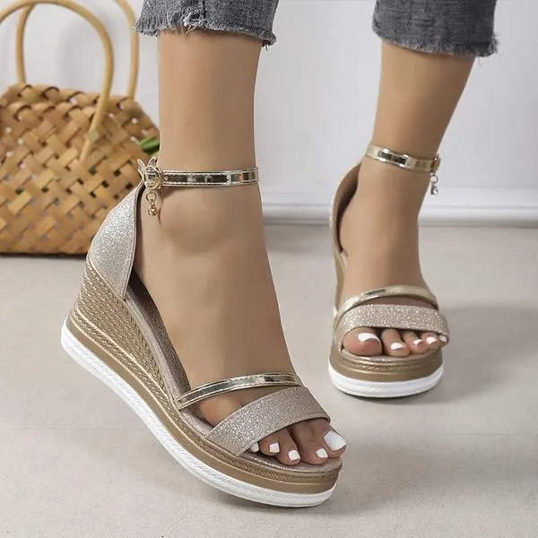 Women's Wedge Heel Platform Roman Sandals 49006899C