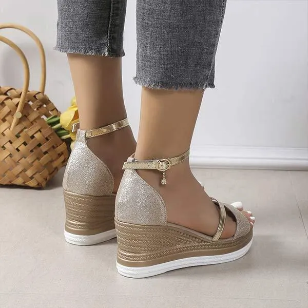 Women's Wedge Heel Platform Roman Sandals 49006899C