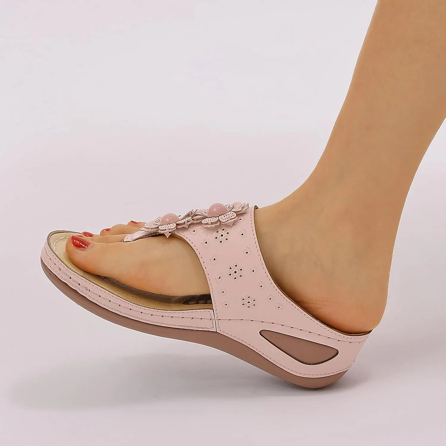 Womens with Arch Support Walking Sandals Orthopedic Recovery Slides Adjustable Straps Thick Cushion Comfortable Summer Outdoor Plantar Fasciitis Relief Footwear