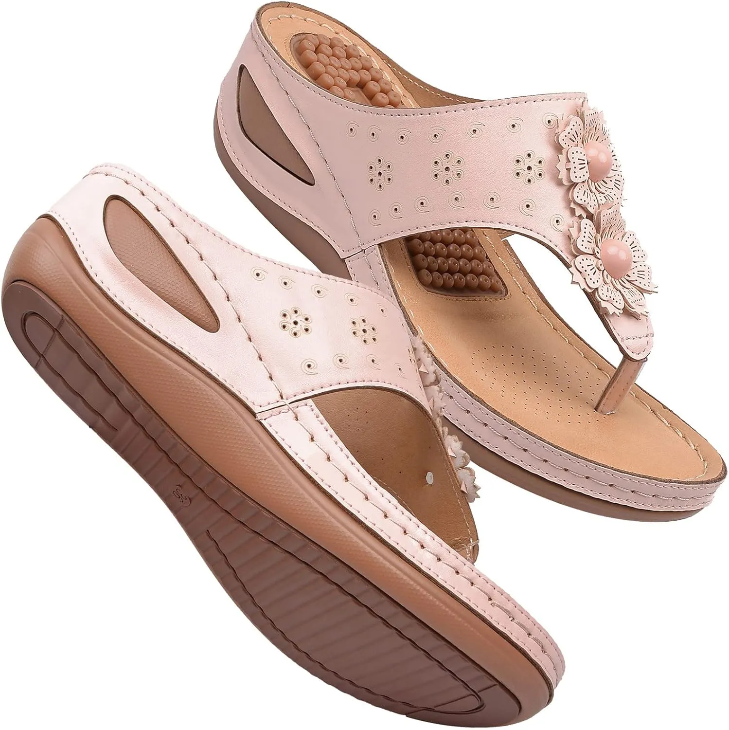 Womens with Arch Support Walking Sandals Orthopedic Recovery Slides Adjustable Straps Thick Cushion Comfortable Summer Outdoor Plantar Fasciitis Relief Footwear
