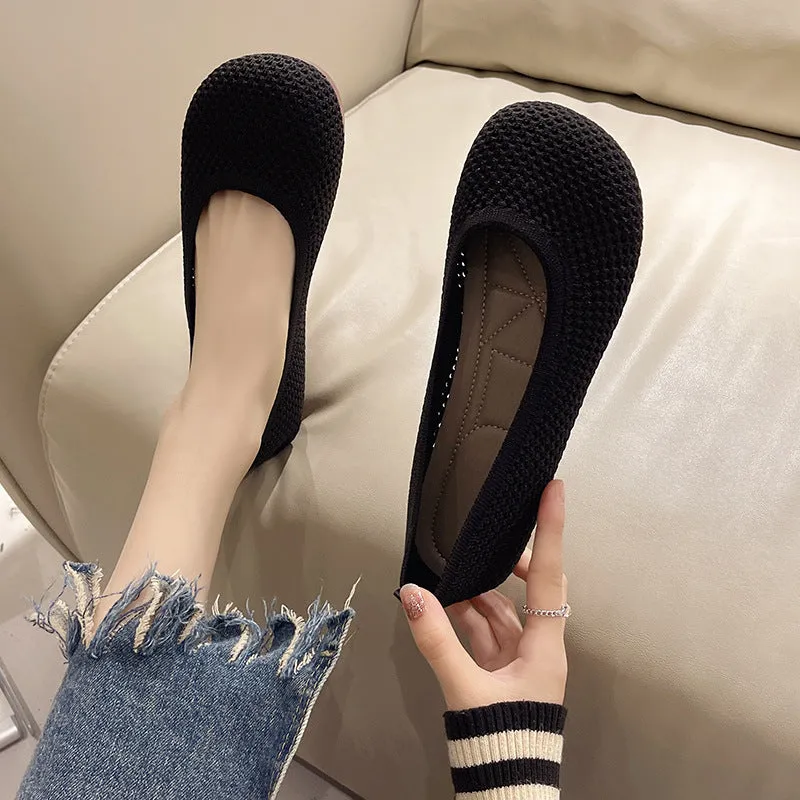 Woven Comfortable Breathable Round Head Women's Loafers