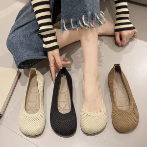 Woven Comfortable Breathable Round Head Women's Loafers