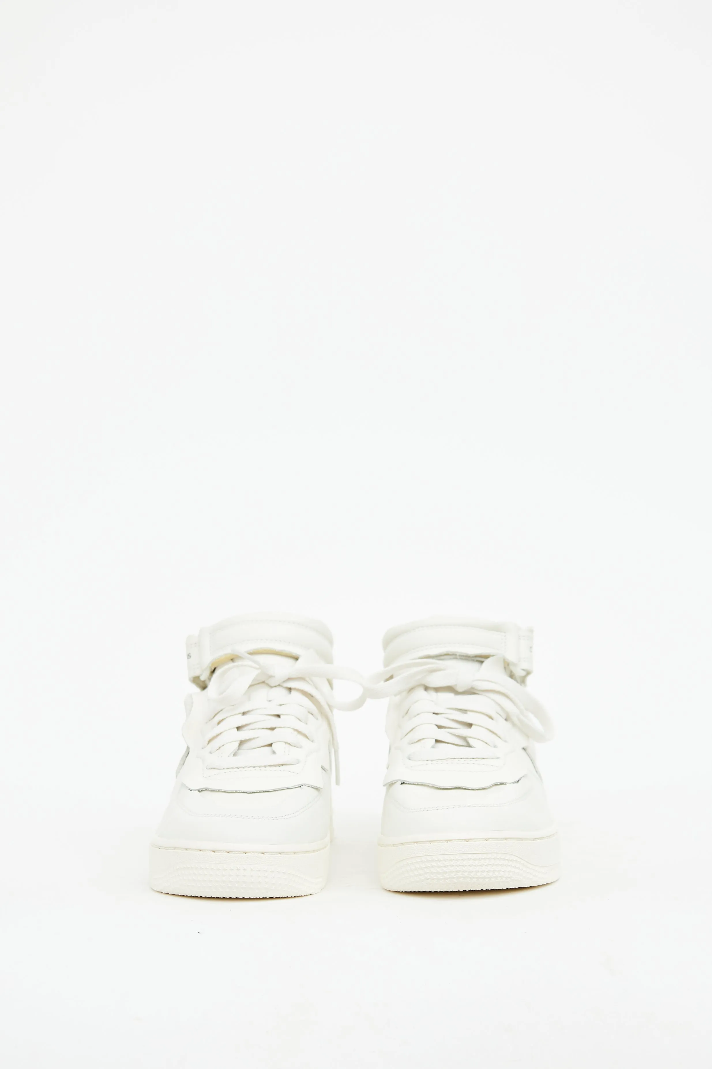 X Nike White Leather Air Force 1 Sneaker