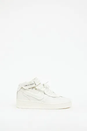X Nike White Leather Air Force 1 Sneaker