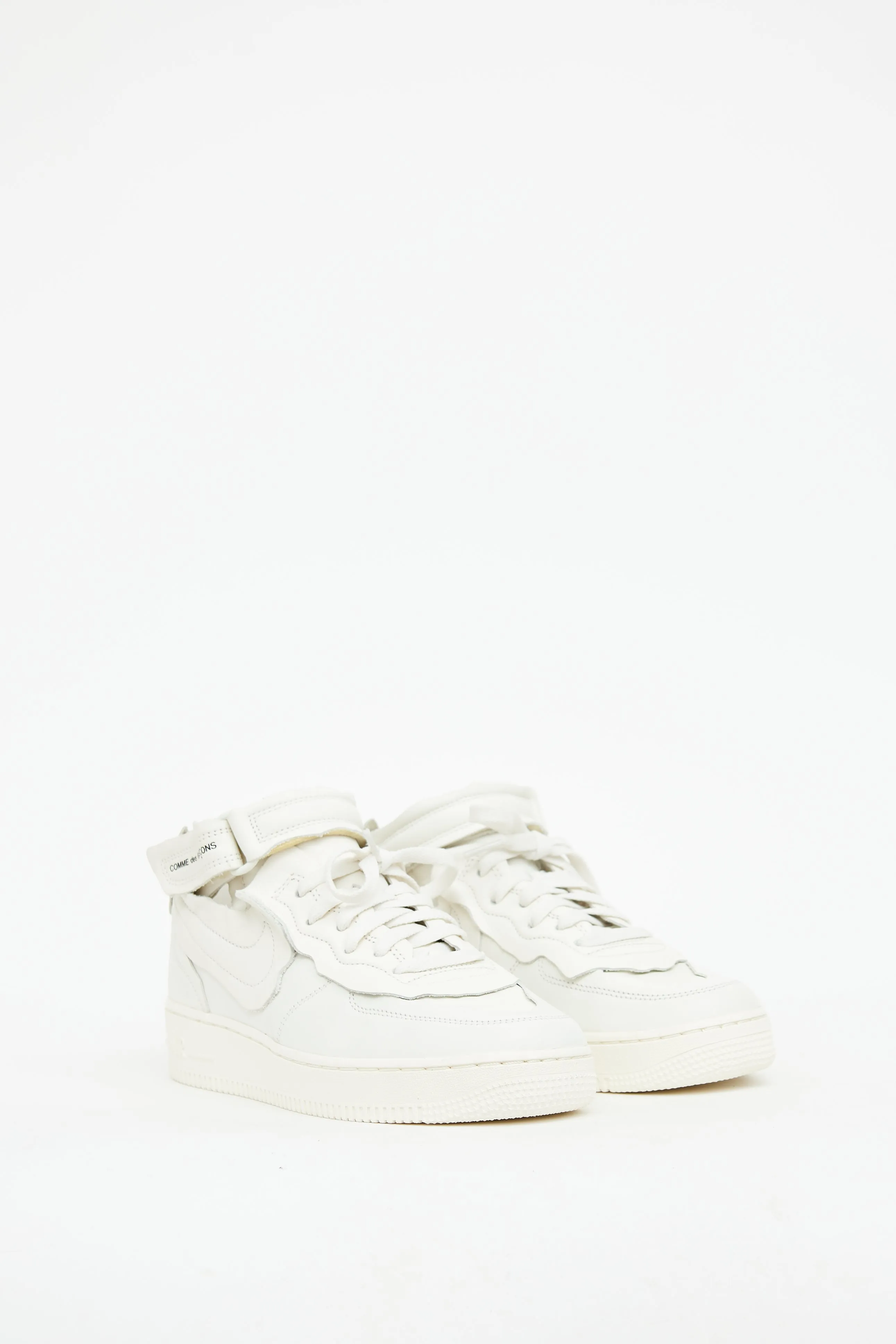 X Nike White Leather Air Force 1 Sneaker
