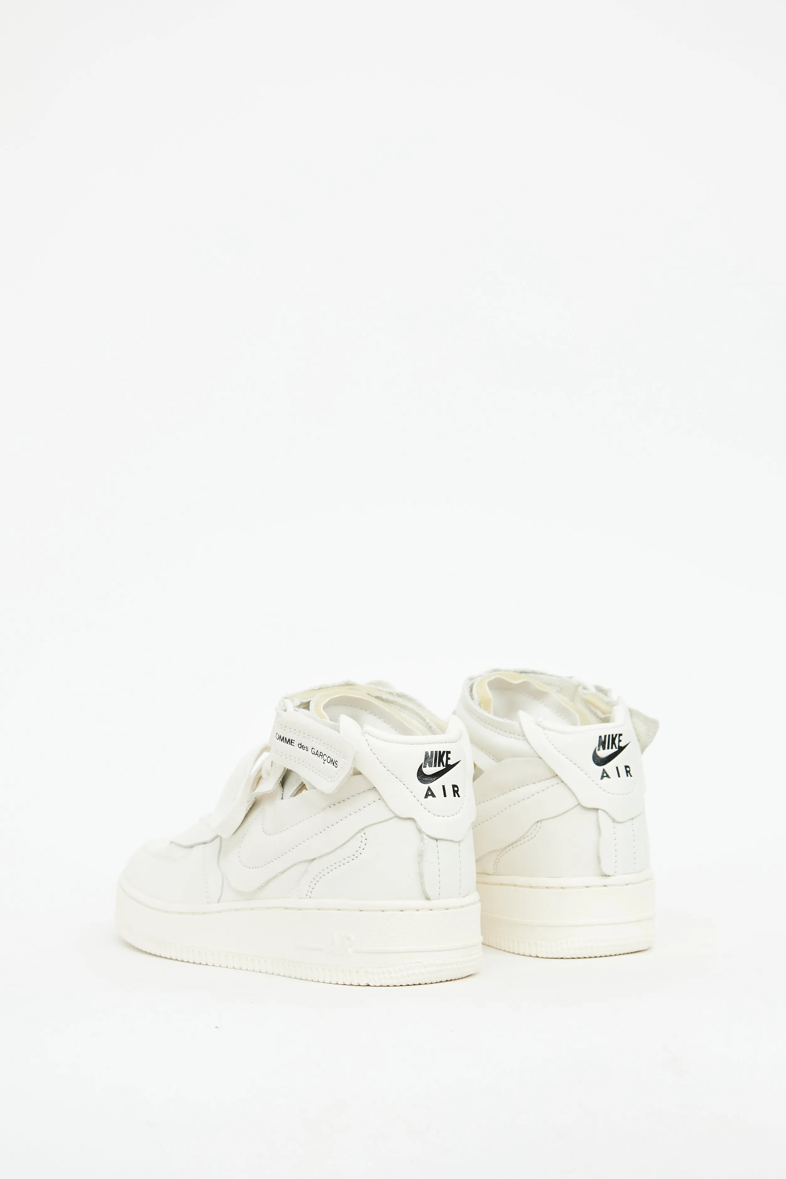 X Nike White Leather Air Force 1 Sneaker