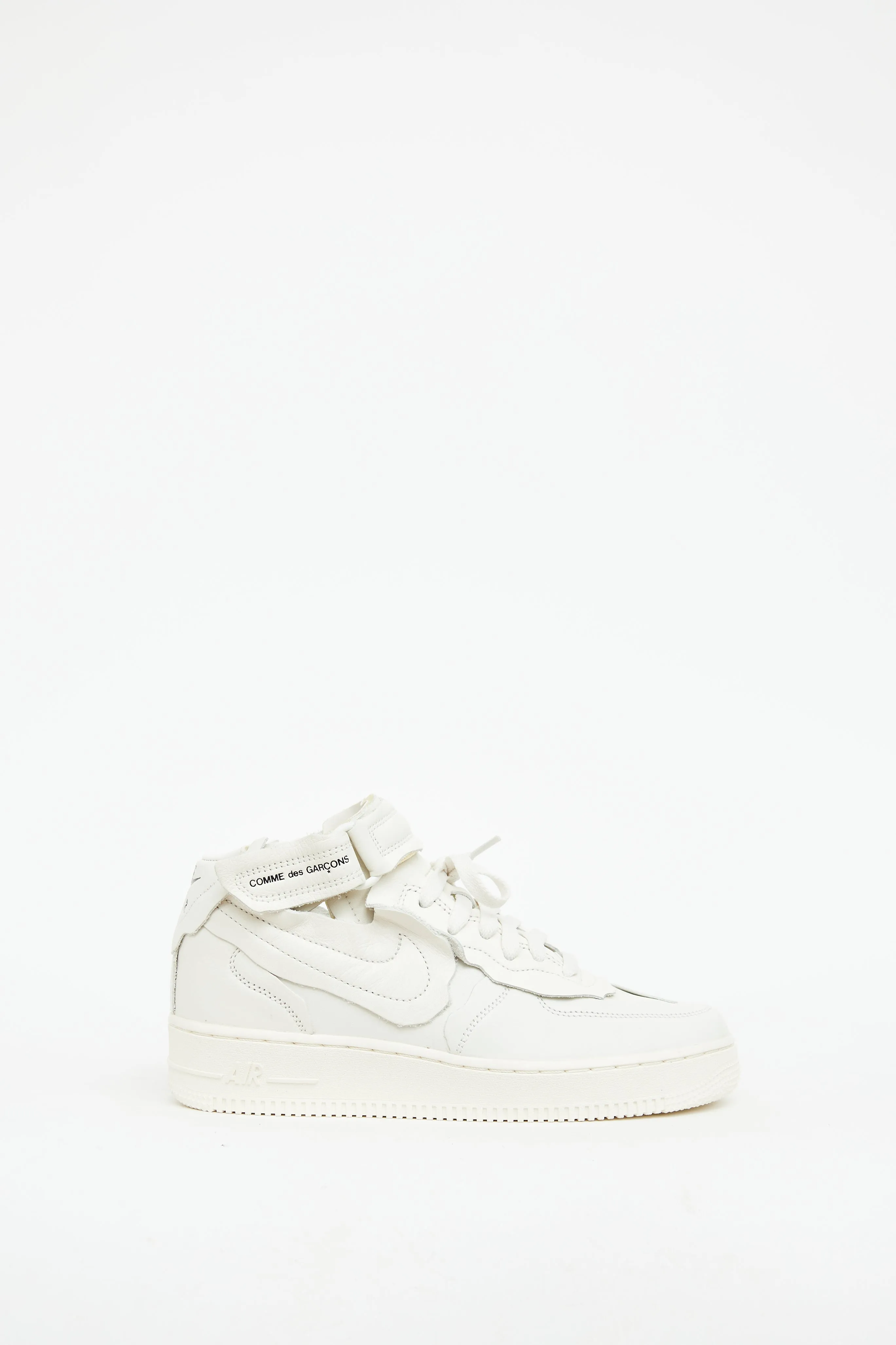 X Nike White Leather Air Force 1 Sneaker