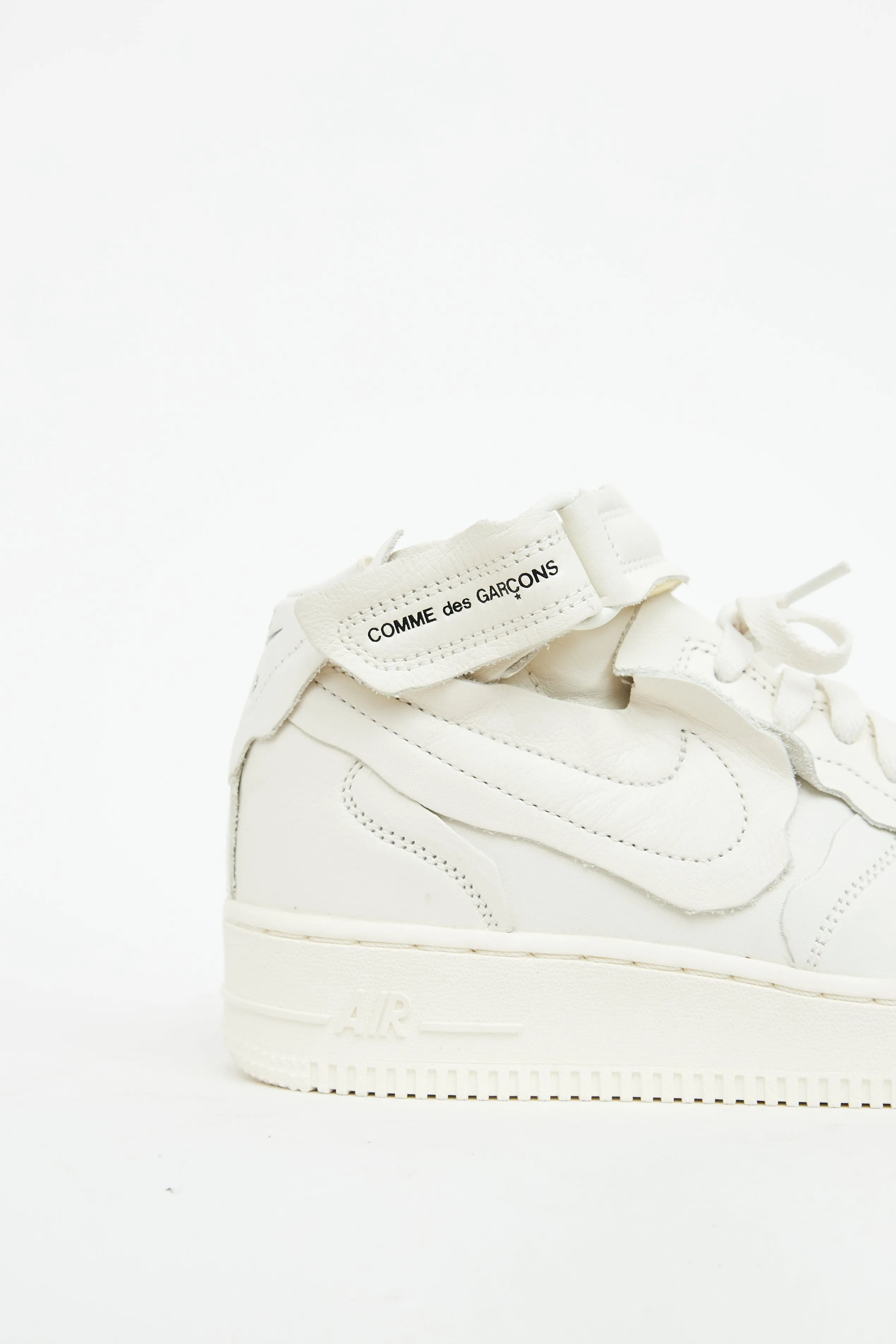 X Nike White Leather Air Force 1 Sneaker