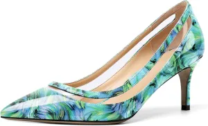 YODEKS Women's Low Heels Pumps Pointy Toe Kitten Heel Daily Pumps Office Work Shoes for Bridal Evening Prom