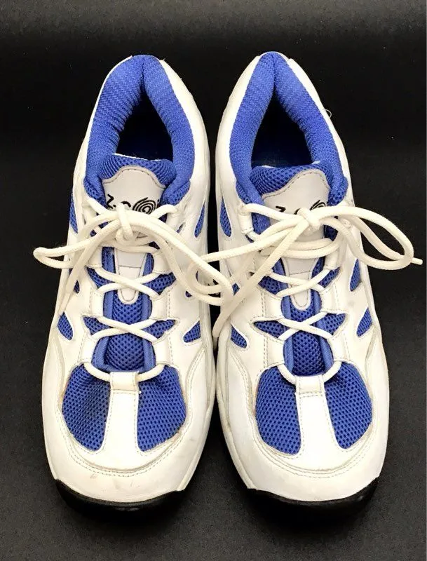Z-Coil Women's USA-1-800-268-6239 White Blue Orthopedic Casual Shoes - Size 10