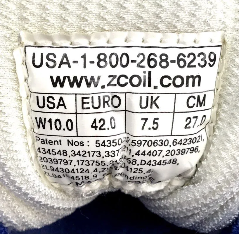 Z-Coil Women's USA-1-800-268-6239 White Blue Orthopedic Casual Shoes - Size 10